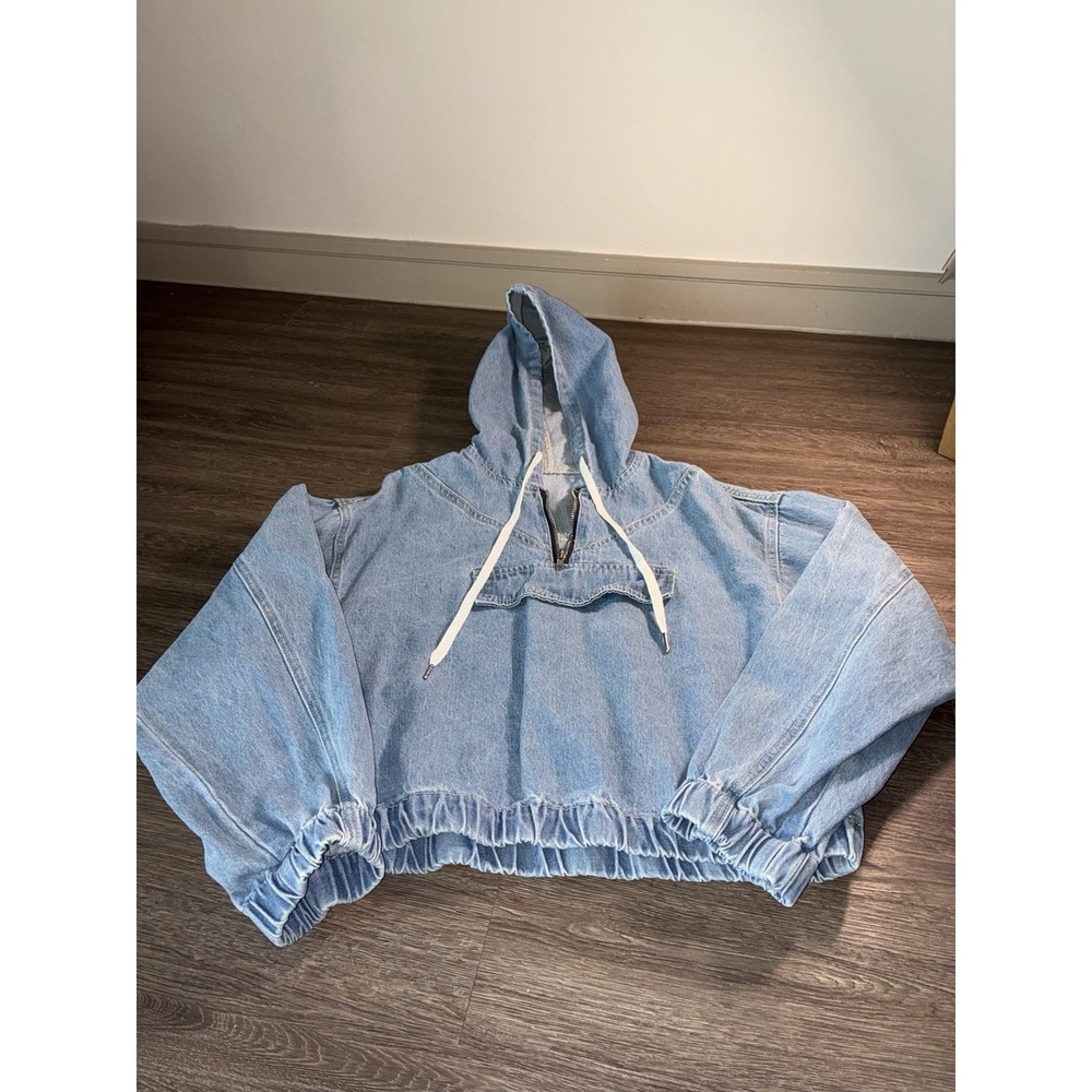 Cropped Jean Hoodie